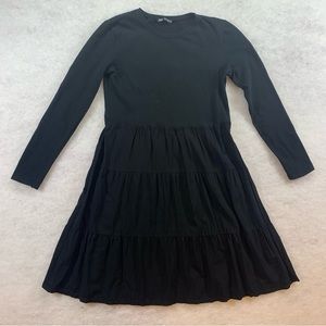 Zara Black Long Sleeve Tiered Dress